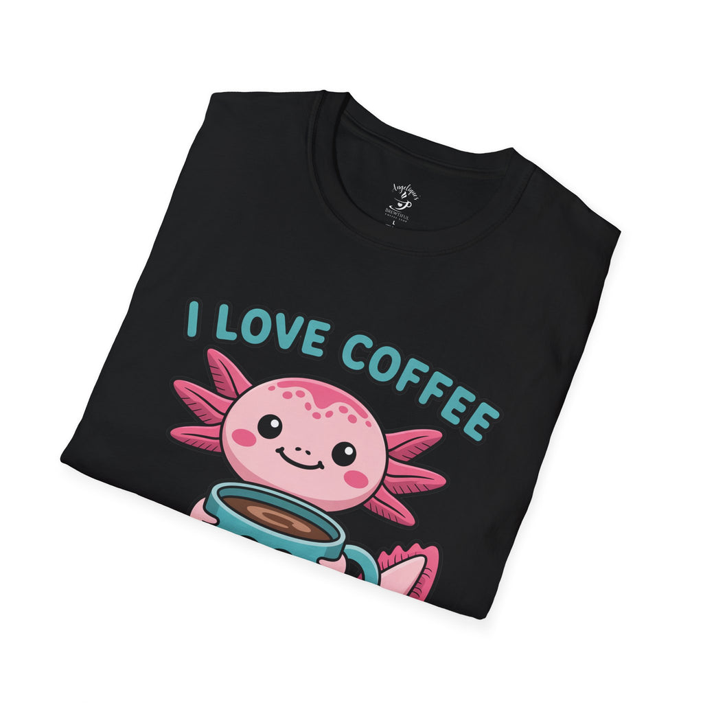 Axolotl Coffee T-Shirt — "I Love Coffee A'Lotl" Cute Kawaii Tee